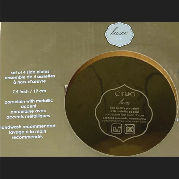 CIROA LUXE SIDE PLATES GOLD SET OF HOLIDAY